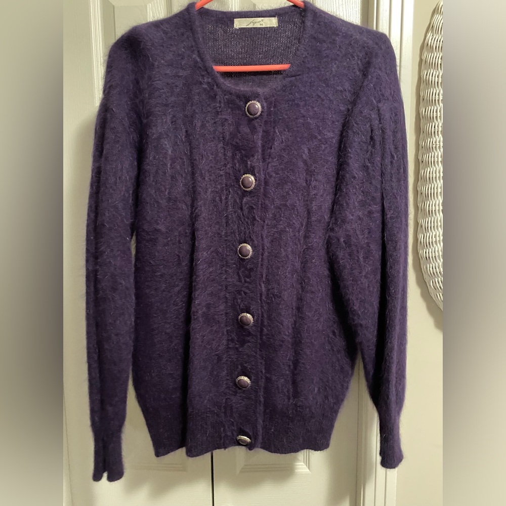 Angora and wool Woman’s Luxury button up sweater.